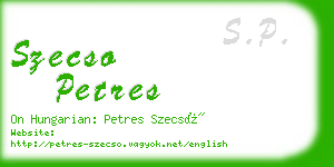 szecso petres business card